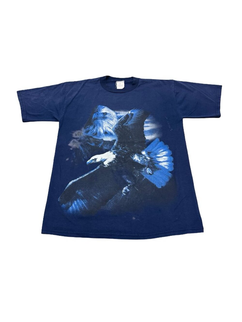 Vintage 1990s Bald Eagle Graphic T Shirt Navy Nature USA